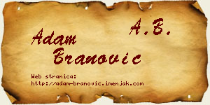 Adam Branović vizit kartica